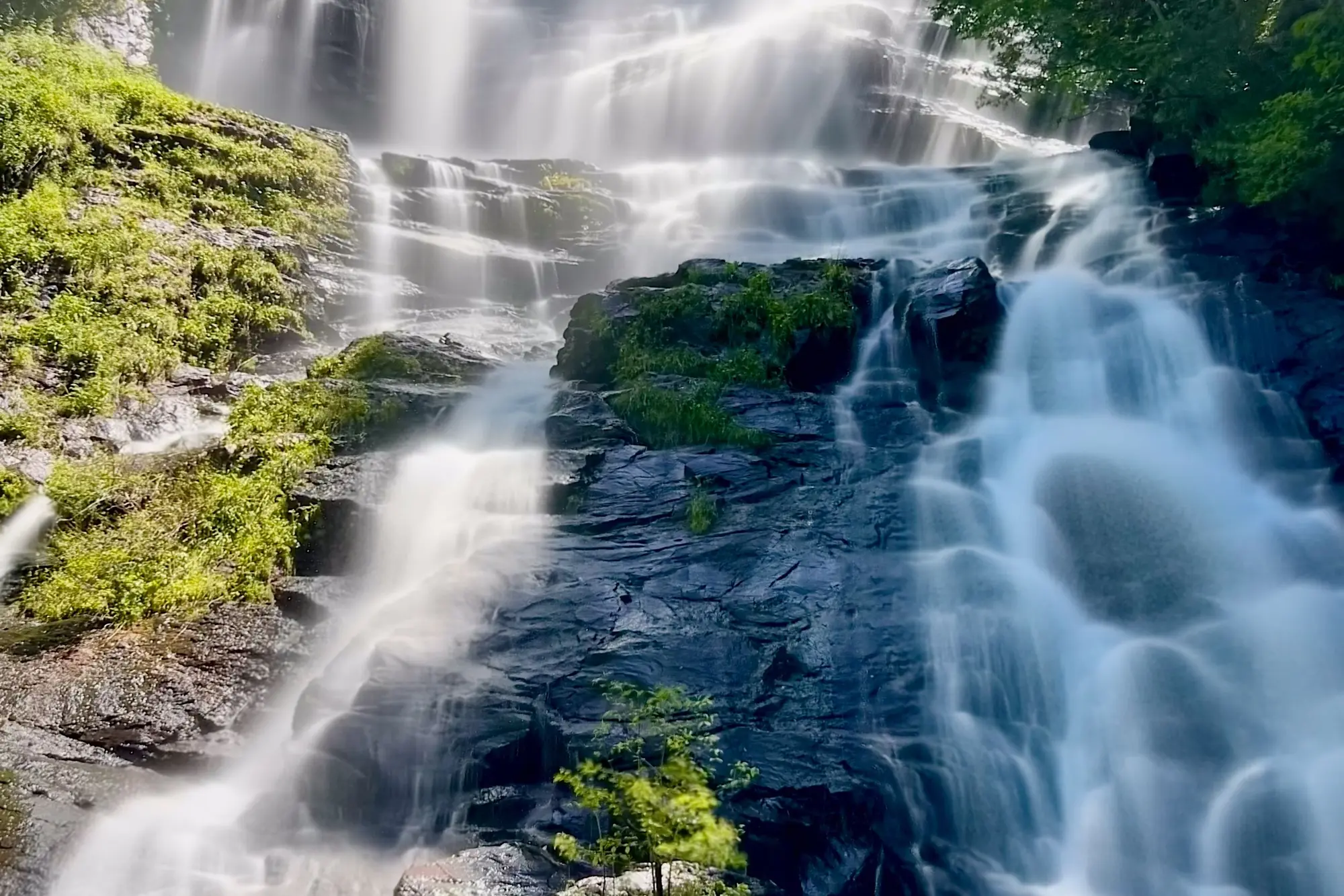 Amicalola Falls tumbling over rock in the north Georgia mountains