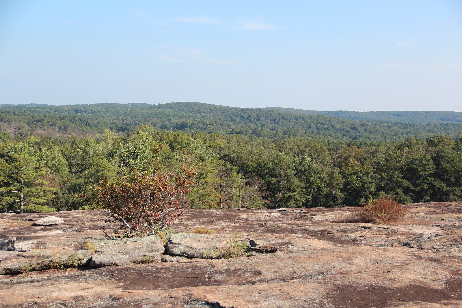 Paved path across the granite outcrop at Arabia Mountain Nature Preserve