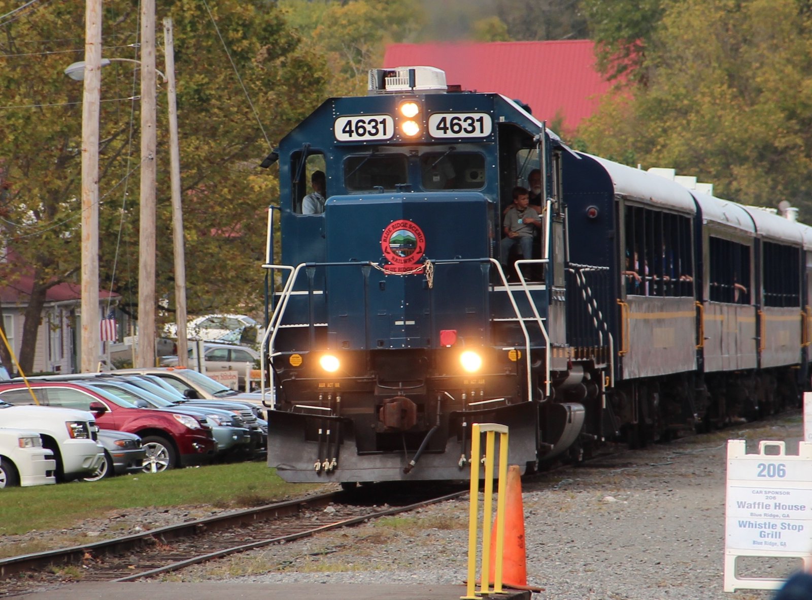 Blue Ridge Scenic Railway train in Blue Ridge, Georgia mountains