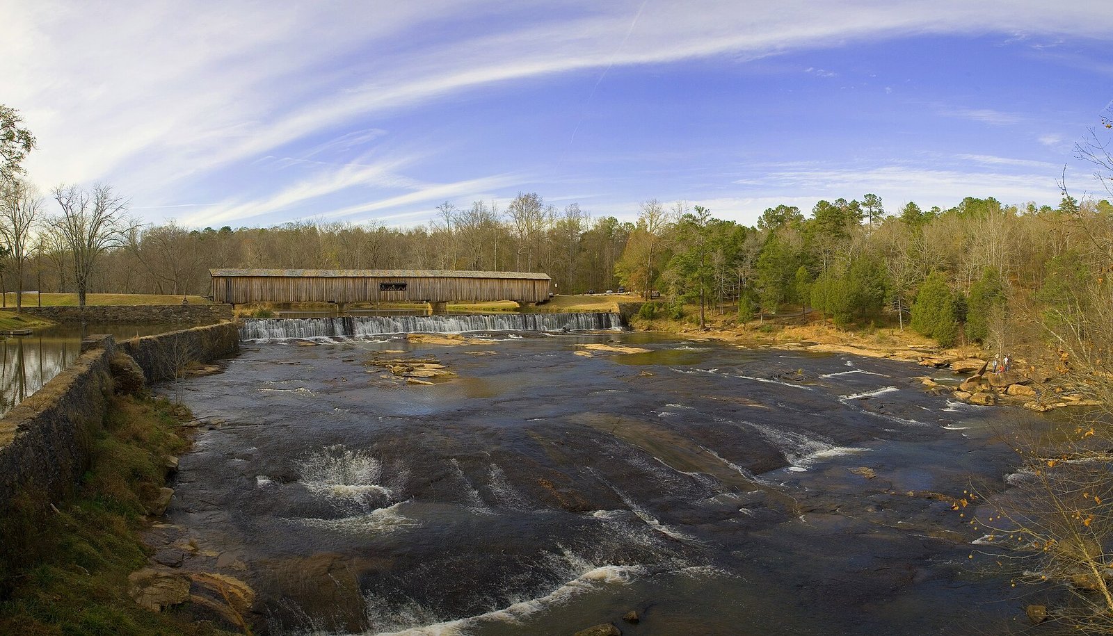 The South Fork Broad River shoals at Watson Mill Bridge State Park